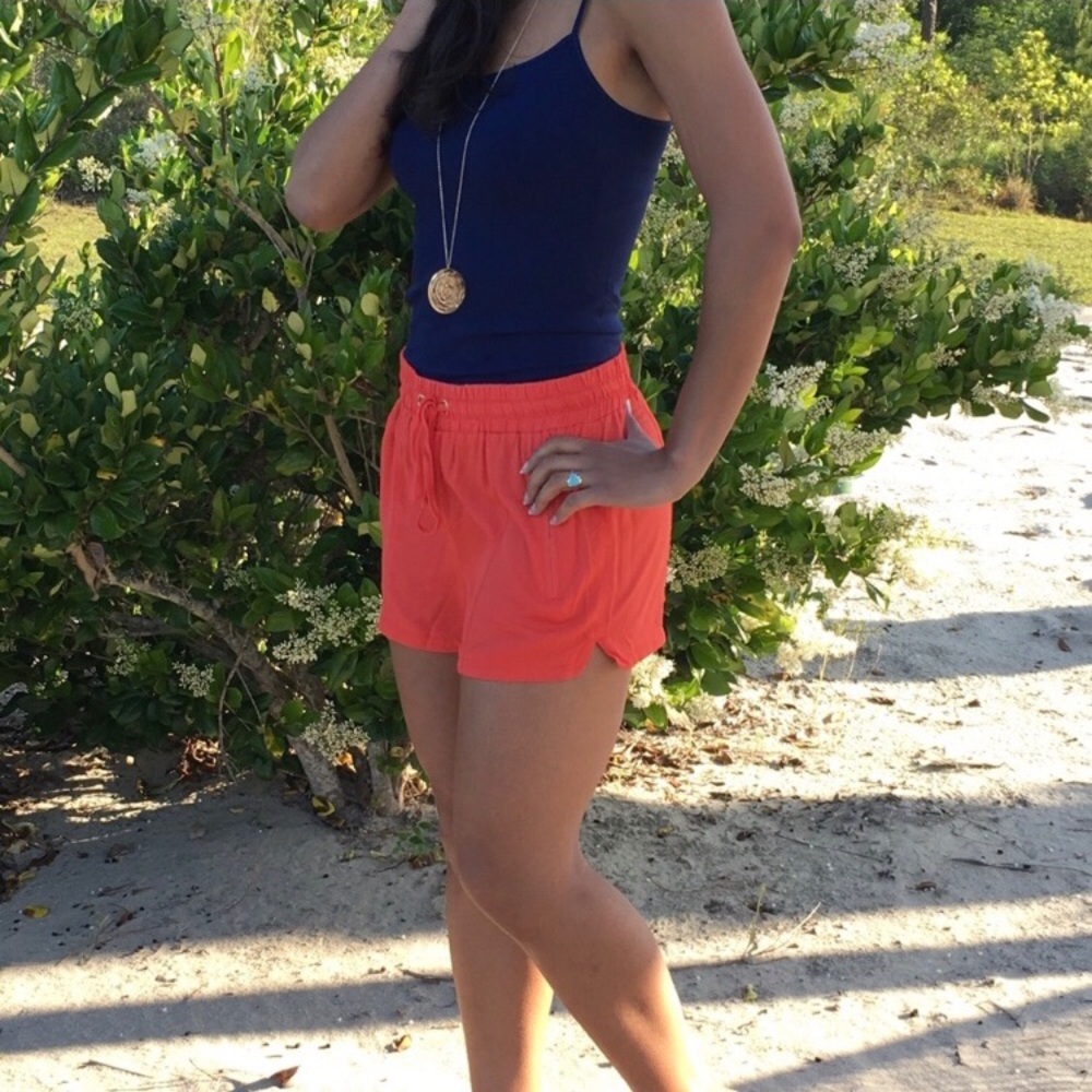 Orange Shorts w/ Gold Zippers